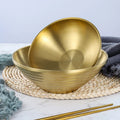 Reusable Eco-Friendly Polished Golden Double Wall 304 Stainless Steel Japandi Style Japanese Ramen Noodle Bowl