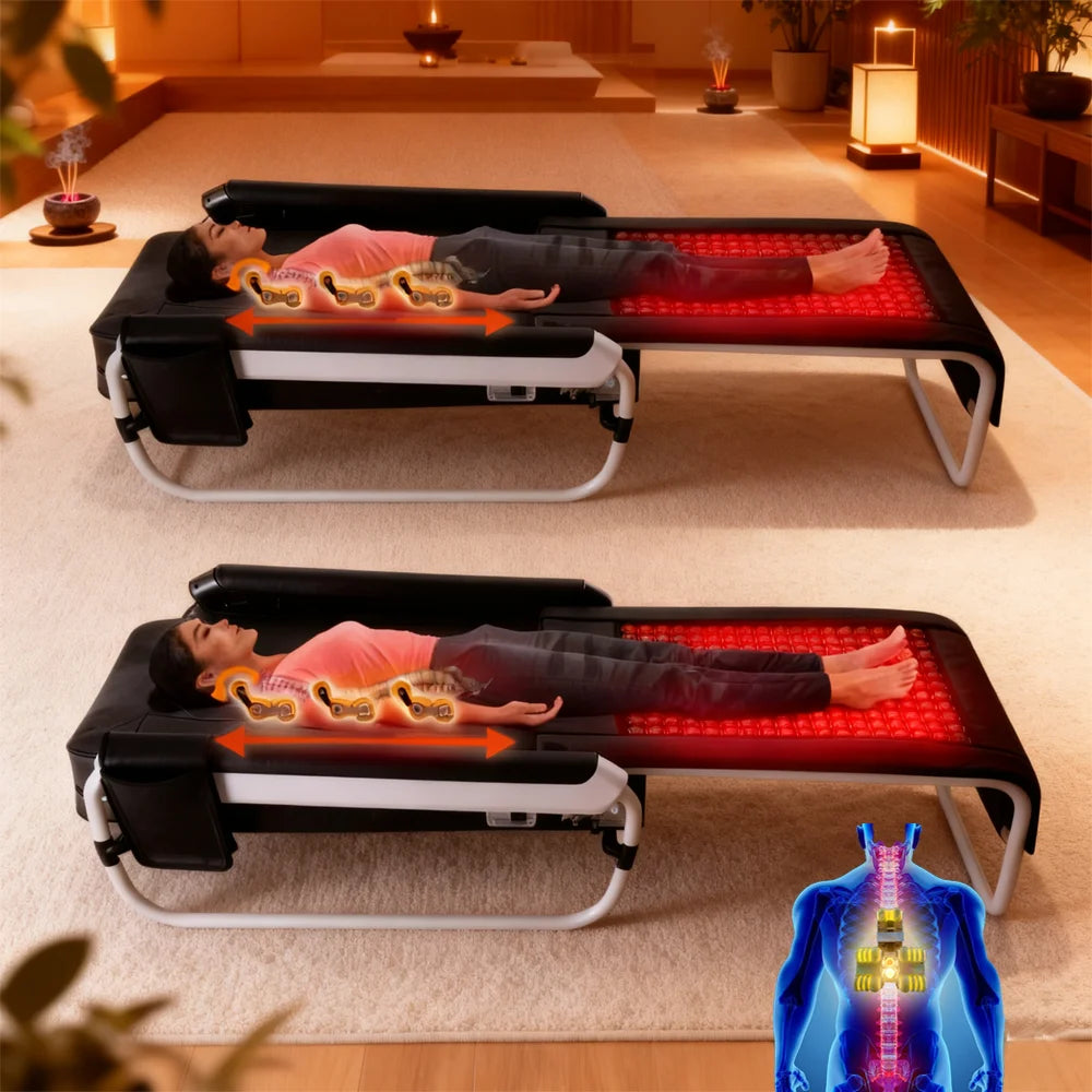 Pop Relax Korean V4 Health Care Infrared Heating Thermal Jade Roller Table Body Massager Hot Electric Spine Therapy Massage Bed