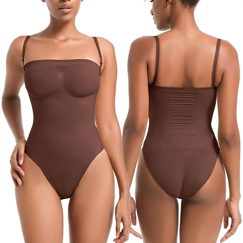 Summer Strapless Body Shaper Women Solid Color Slim Fitted Tube Bodysuit XL Size Seamless Breathable Padded Tummy Control