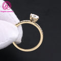 Elegant Design Real Yellow Gold Moissanite Engagement Ring D VVS Round Brillant Cut 1 Carat 14k Solid Gold Moissanite Ring