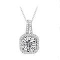 Hainon Accessory Pendant Micro-inlaid Zircon Pendant 925 Silver Material square Charm Gift