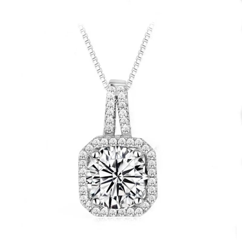 Hainon Accessory Pendant Micro-inlaid Zircon Pendant 925 Silver Material square Charm Gift