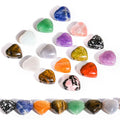 Polished Crystal Heart with Hole Healing Stone Amethyst Quartz Crystal Heart Necklace for Gift