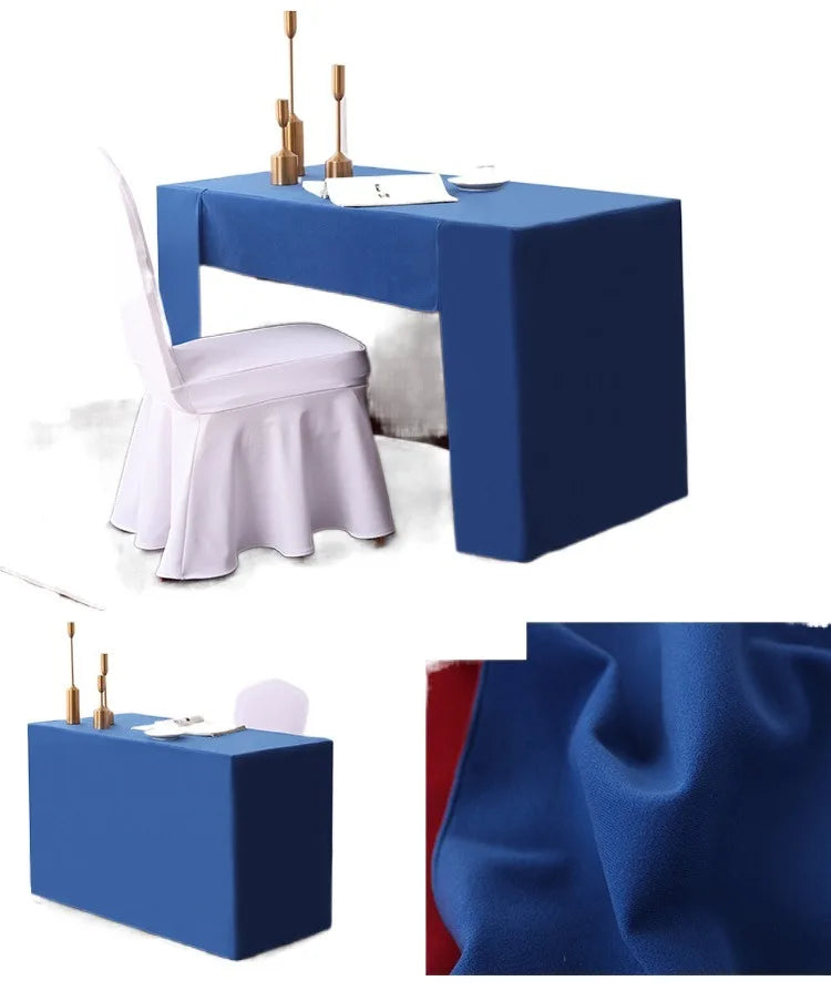 Spandex Table Skirt Cover Tablecloth Three-sided Conference Polyester Table Cover