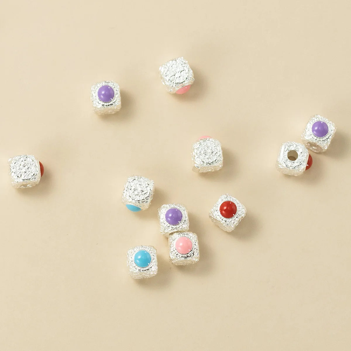 Wholesale High Quality 925 Sterling Silver Beads Charms Small Enamel Color Spacer Bead for DIY Jewelry Bracelet Making