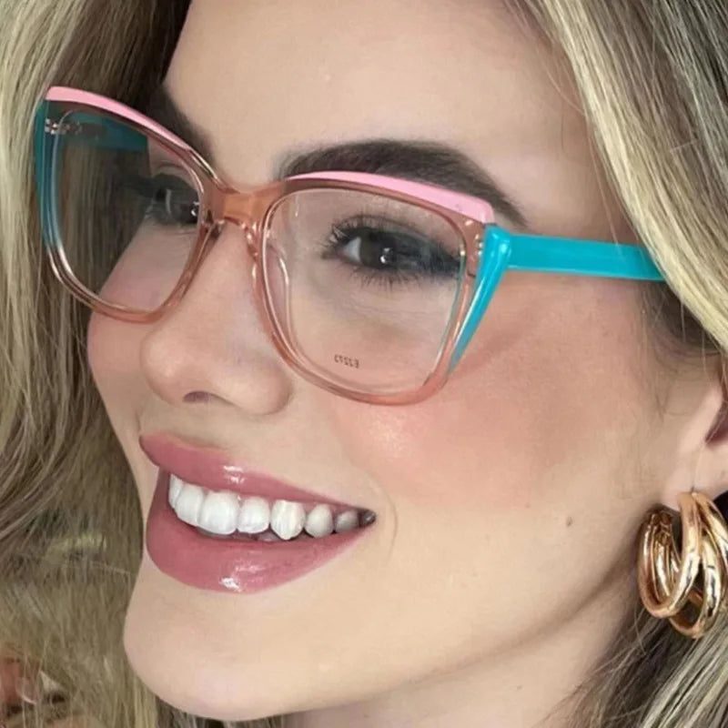 STORY KDD5210 Lady Cat Eye Computer Glasses TR90 Frame Anti Blue Light Glasses Blue Blocker Eyeglasses Women Optical Eyewear