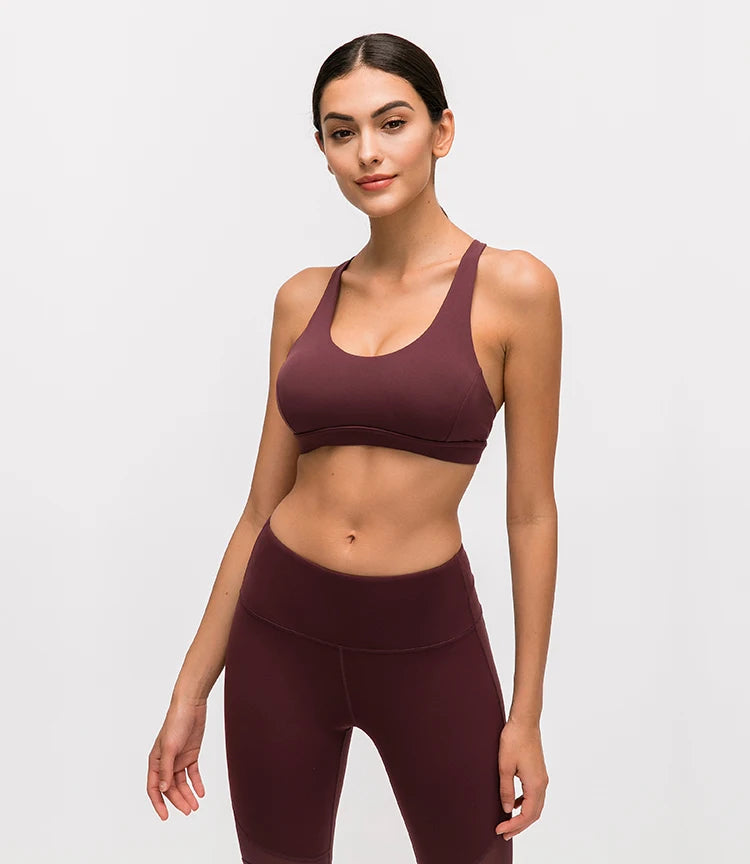 New Beautiful Back Ladies Sports Underwear Women Shockproof Gathering Fitness Vest Without Steel Ring Yoga Bra