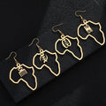 African Map Earrings Stainless Steel 18k Gold-plated Pendant Earring Personalized Map Jewelry for Women Gift for Her