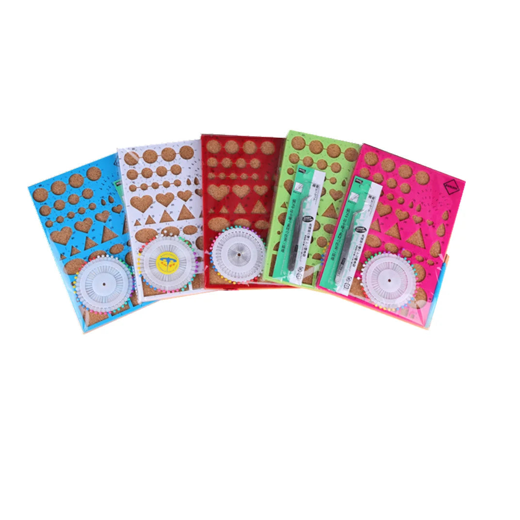 Paper Quilling Kit 4 Colors DIY Paper Craft Quilling Tool Set  Include Template Board Tweezer Pins Slotted Pen