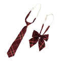 New Arrival British Style Checked School Neckties and Bowties Set for Kids Boys Made of Polyester and Cotton