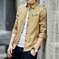 Formal Shirts Long Sleeve Solid Color Button Down Dress Shirts for Man