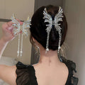 Rhinestone Butterfly Tassel Back Head Hairpin Fashion Head Ornament Hair Claw Catch Clips Shark Clip