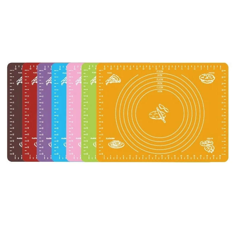 Multi-Color Baking Special Mat Food Grade Silicone Kneading Mat 50x70cm Household Rolling Pastry Mats With Scale