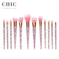 Wholesale Professional Private Label Makeup Brush Set Rhinestone Makeup Brush Set Eye Shadow Opp Bag Synthetic Hair Lipstick Set