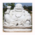 High Quality Hand Carved Stone Carving White Marble Laughing Buddha Statues Sculpture