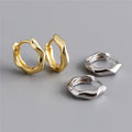 SP Twisted Hoop Earrings Fashion S925 Sterling Silver 18K Gold Plated Twist Huggie Hoop Earring