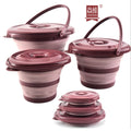 Factory Outdoor Red Silicone Folding Bucket Folding Bucket Portable Folding Bucket for Field Fishing