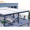 JHR  Bioclimatic Terrace Roof Rainproof Garden Louver Aluminum Pergola Outdoor Furniture