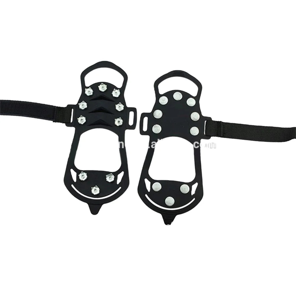 10 Stups Studded Anti-slip Non-slip Shoes Cover Spikes Crampons Grip Ice Snow Cleats Footwear for Mountaineering Climbing