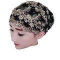 New Design Headband Hat Embroidered Hat Date Embroidered Fashion Muslim Monochrome Baotou Hat