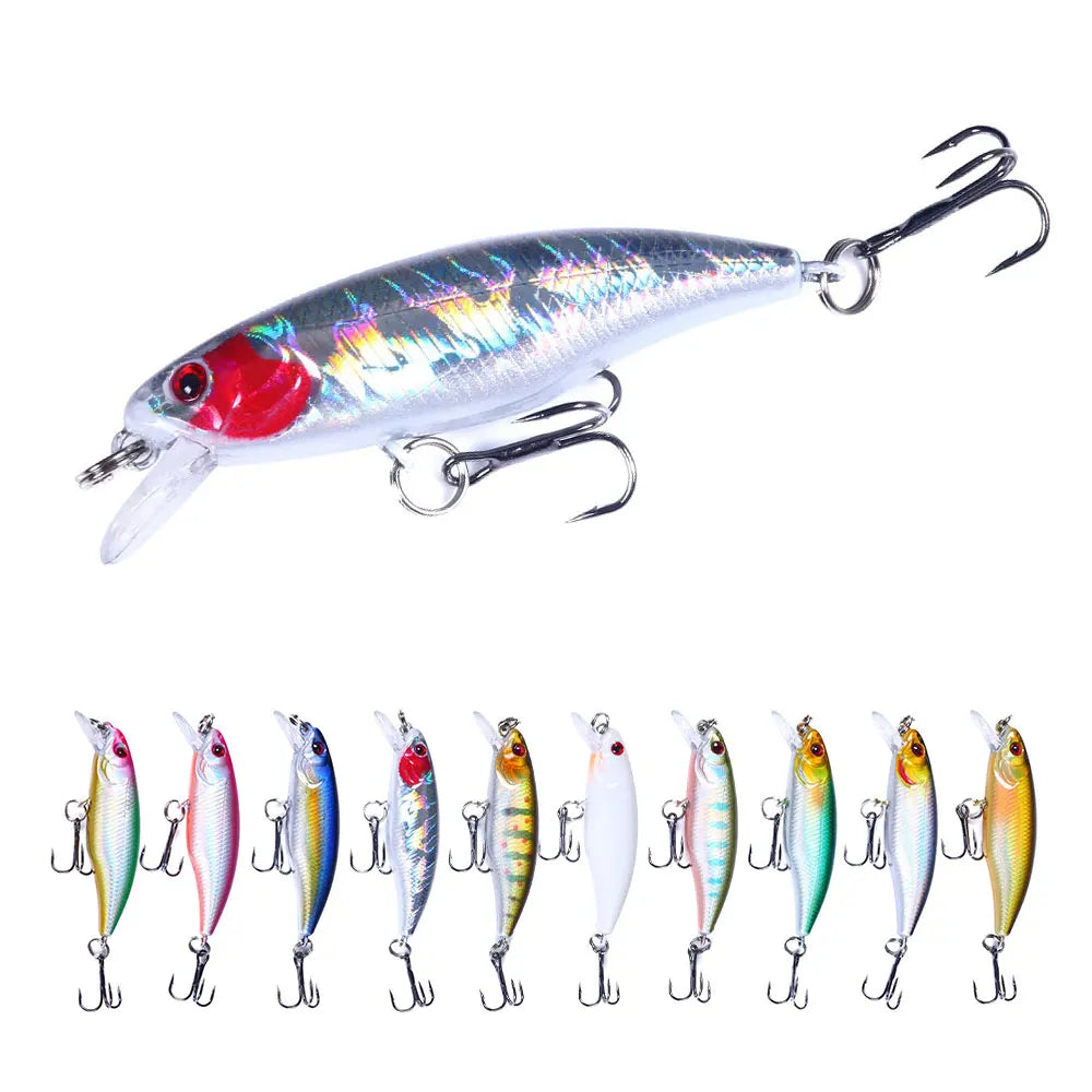 New Desgin 6cm 4.3g Wholesale Artificial Pesca Fishing Bait Hard Plastic Sinking Minnow Lure