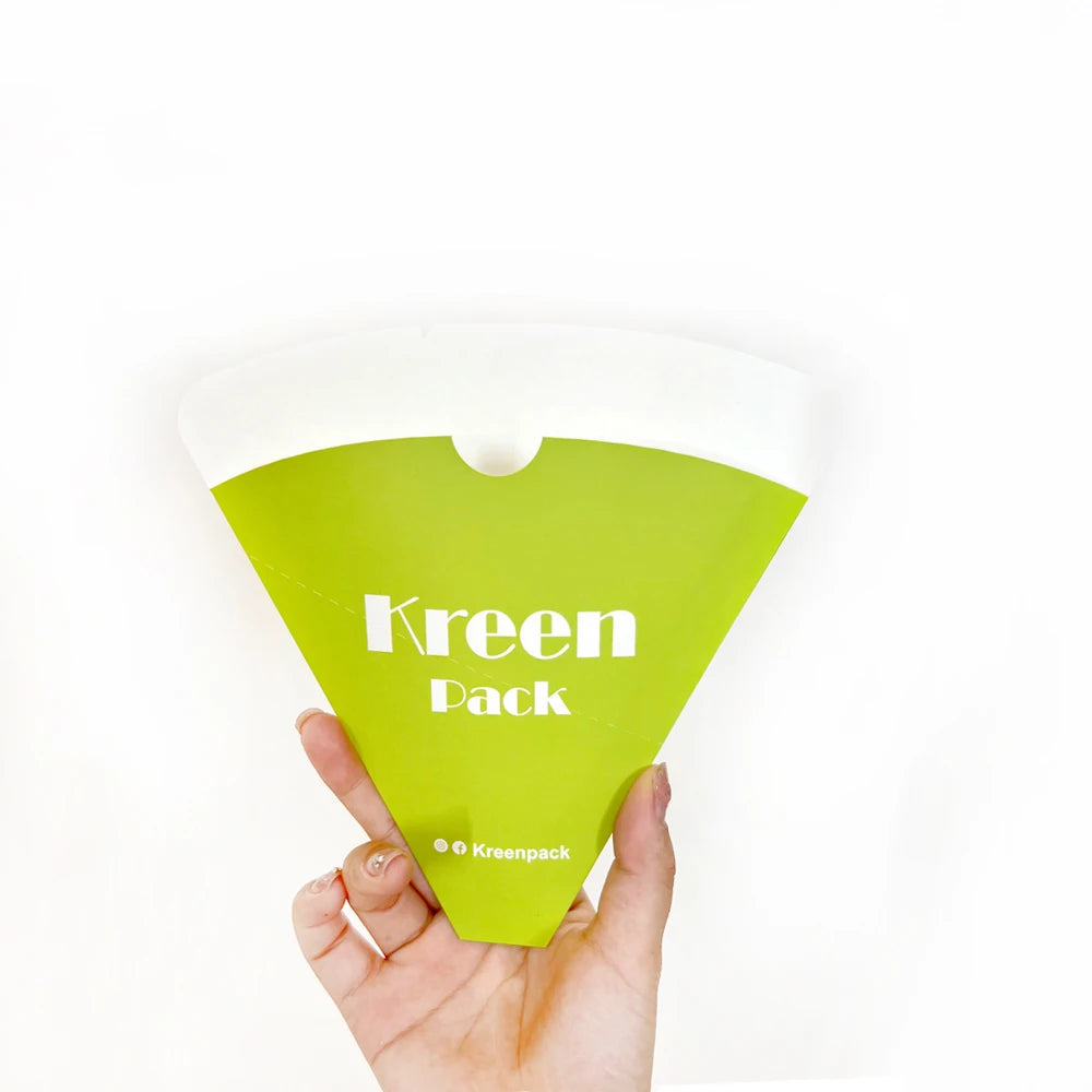 Wholesale Cheap Price Custom Printed Logo Biodegradable Paper Crepe Take Away Box Triangle Packaging Waffle Cone Holder