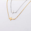Hot-selling Women Fashion Stainless Steel Sideways Cross Necklace