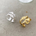 Hot Selling Double Band Niche Texture Irregular Wide Hammered Costume Plated Luxurious Rings Gold for Women Silver 925 2pcs /