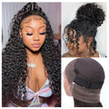 Cheap Glueless 360 Lace Front Water Wave Wigs with Baby Hair Pre-plucked Brazilian Curly 360 Transparent Lace for Women