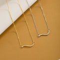 Shinning Water Wave bar Crystal Necklace