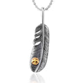 Best Selling Men 316L Stainless Steel Fashion Feather Fine Necklace Pendant for Women Long Sweater Chain Jewelry