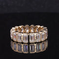 Star Shape Pave Set Moissanite Gemstone 10K Solid Yellow Gold Eternity Engagement Ring for Women Wedding Band