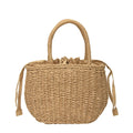 Factory Wholesale Women's Fashion Summer Beach Bag Paper Straw Tote with Rope Woven Basket Dual Handles Letter Decoration