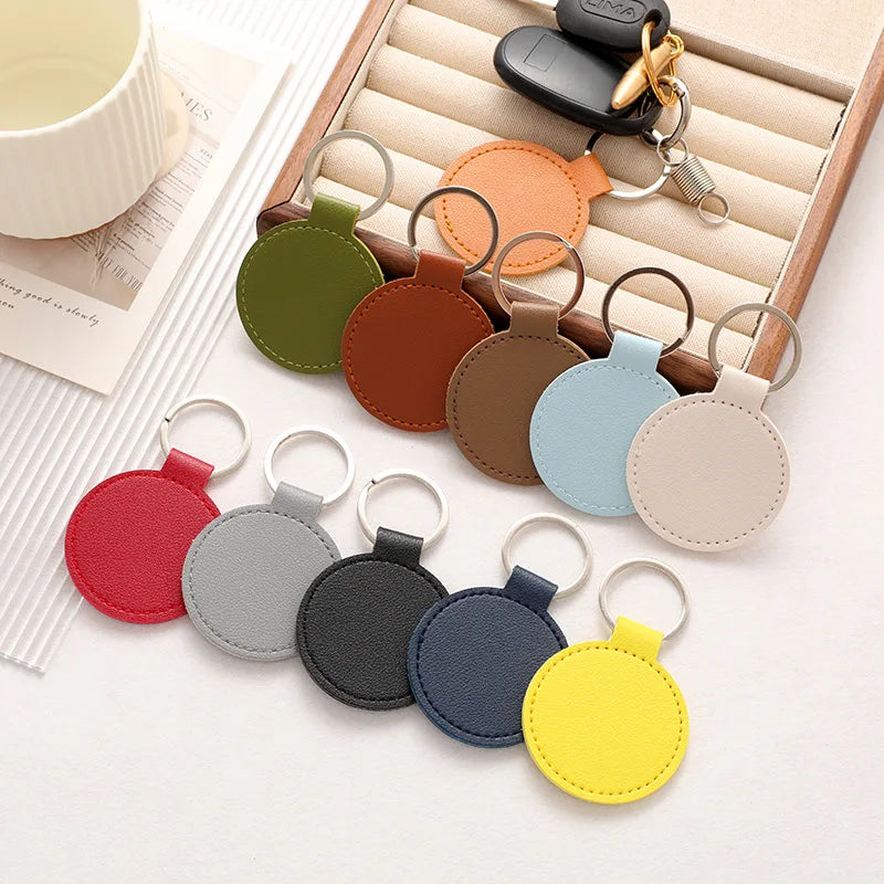 Square MDF Keychains with Blank Heart Design PU Leather Keychains for Sublimation Heat Transfer