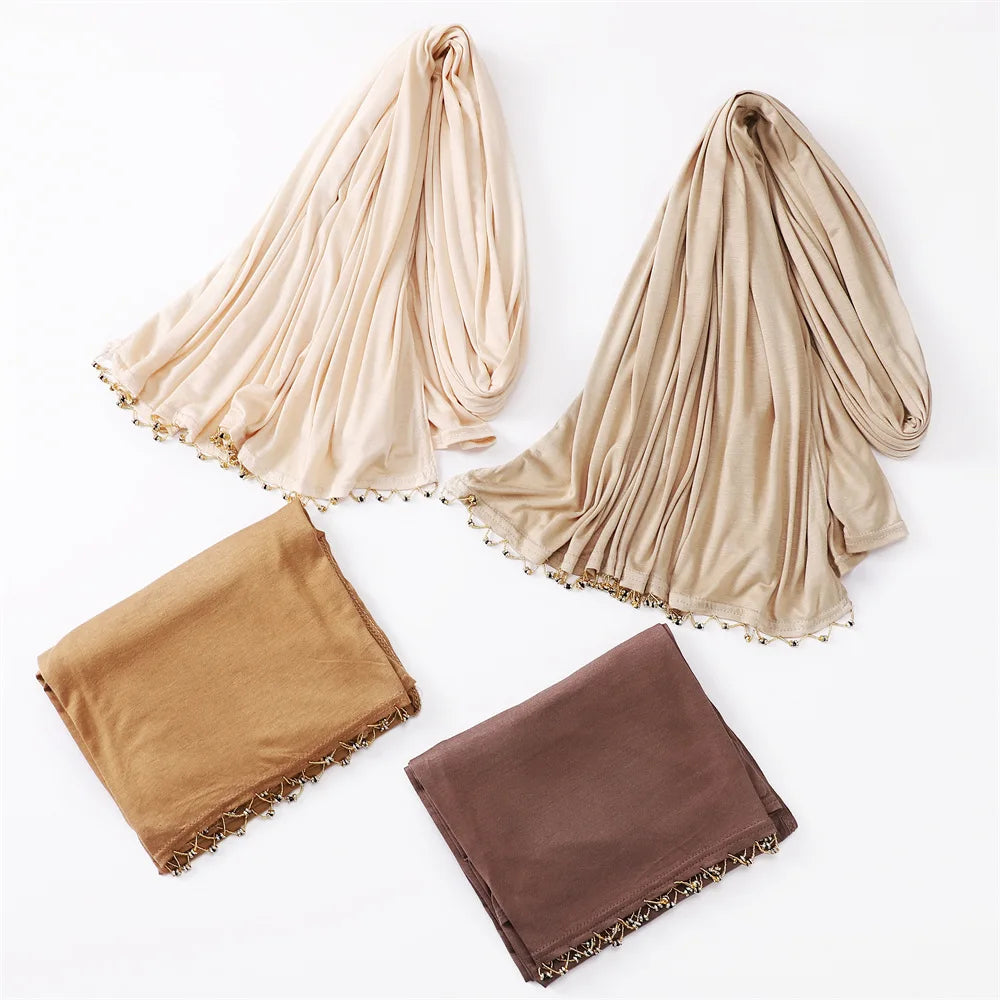 Best Selling Popular Premium Islam Hijab Women Adult Scarf Fashion Solid Color Cotton Ethnic Shawl Borong Accessory
