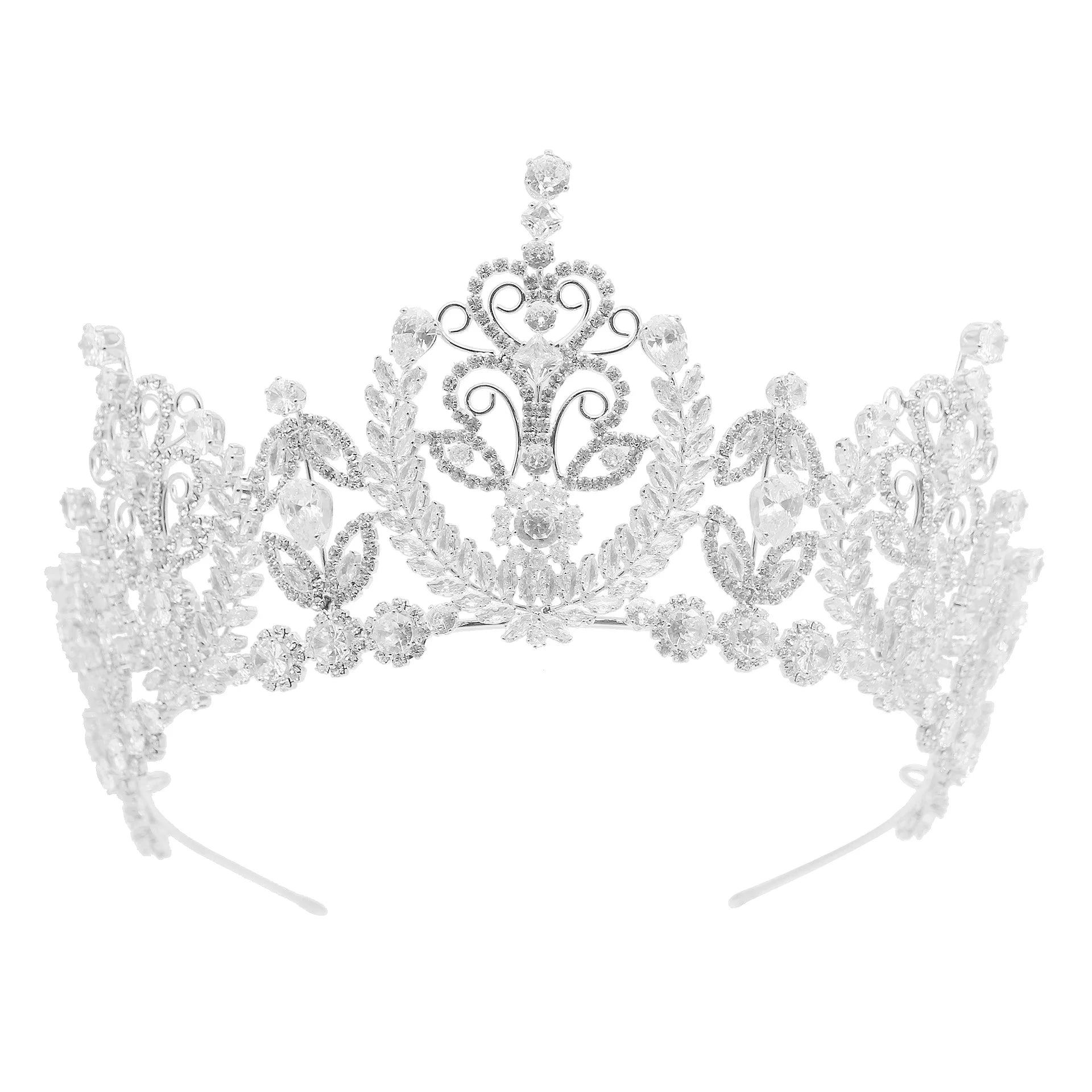 New Design European and American Leaf Shape Zircon Bridal Tiara Wedding Zircon Crowns