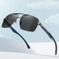 Fuqian A709 Men's Sunglasses Fashion Metal Black Large Frame Polarized Tac Lenses Custom Logo Night Vision Driving Outdoor
