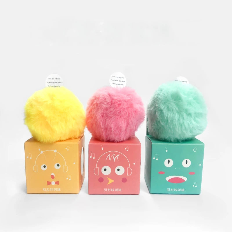 Colorful Eco-Friendly Luxury Interactive Pet Creative Cute Waterproof Plush Ball Handmade Voice Cat Toys
