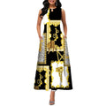 Bohemian Retro Positioning Printing Dress Women Summer Casual Sleeveless Elegant Plus Size Dress