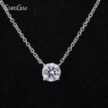 14K White Gold 1ct Lab Grown Diamond Pendant Necklace