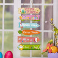 Outdoor Easter Decoration Wooden Hanging Tag Easter Hanging Wood Hangers Front Door Hanger Ornaments for Home Easter Wall Hanger