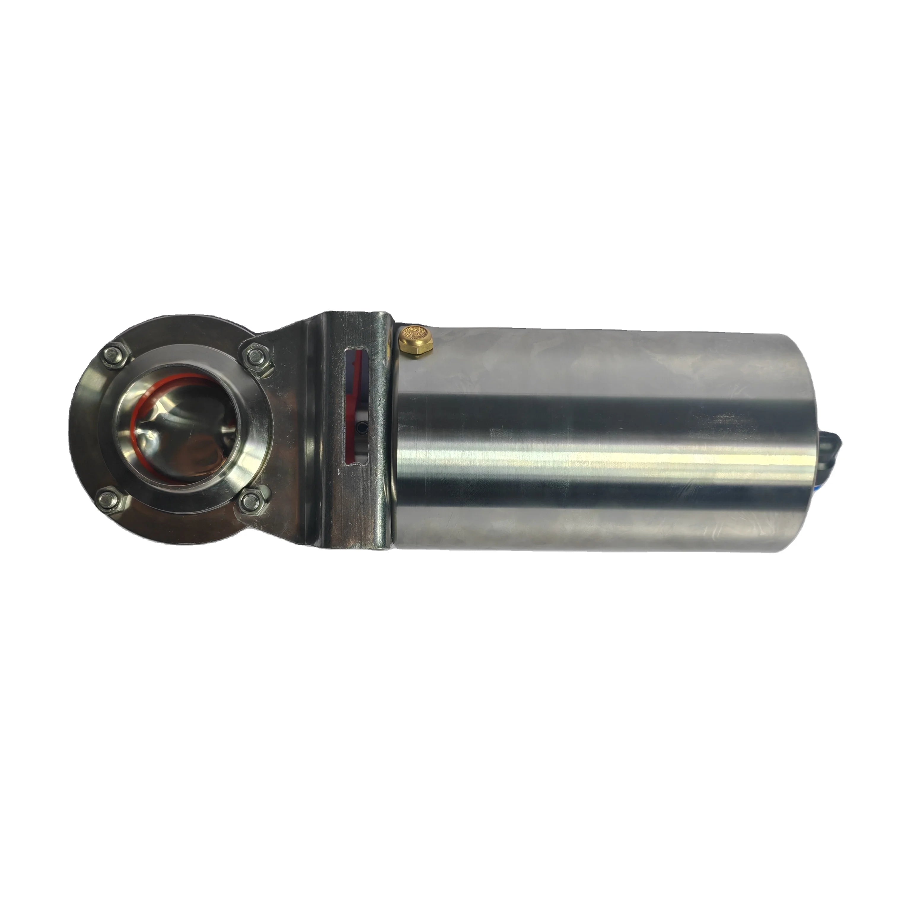 CNJS Sanitary Pneumatic Actuator Butterfly Valve DN45 Welded Clamp Water Medium Ball Structure High Temperature