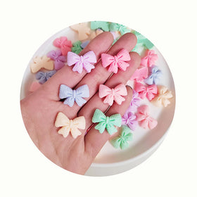 Mixed Pastel Colors Bow Charms Flat Back Resin Cute Charms for DIY Phone Case Decoration Scrapbooking Embellishment Slime Charms