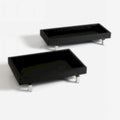 W-1Ecofriendly Leather Woven Modern Luxury Leather Hotel Non Slip Dessert Serving Tray Custom Leather Tray