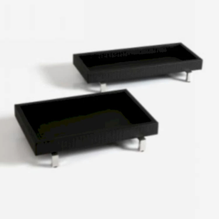 W-1Ecofriendly Leather Woven Modern Luxury Leather Hotel Non Slip Dessert Serving Tray Custom Leather Tray