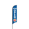 Hot Sale Feather Flag Pole Burger King Blue Now Open Single Sided Feather Flag Includes Flagpole and Mounting Base