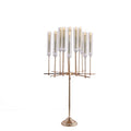 New 16 Pole Holder Tall Candelabra Gold Wedding Centerpiece With Clear Crystal Splicing