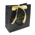 Wholesale Luxury Matte Black Custom Printed Paper Bags for Jewelry & Watch Packaging Ribbon Tie Gift Shopping Essentials