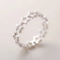 925 Sterling Silver Star Adjustable Ring for Fashion Women Party Fine Jewelry Accessories