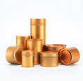 Rectangular 2oz 4oz 8oz Rose Round Golden Deep Candle Tins Box Gold Tea Tin Can Containers Metal Candle Tin